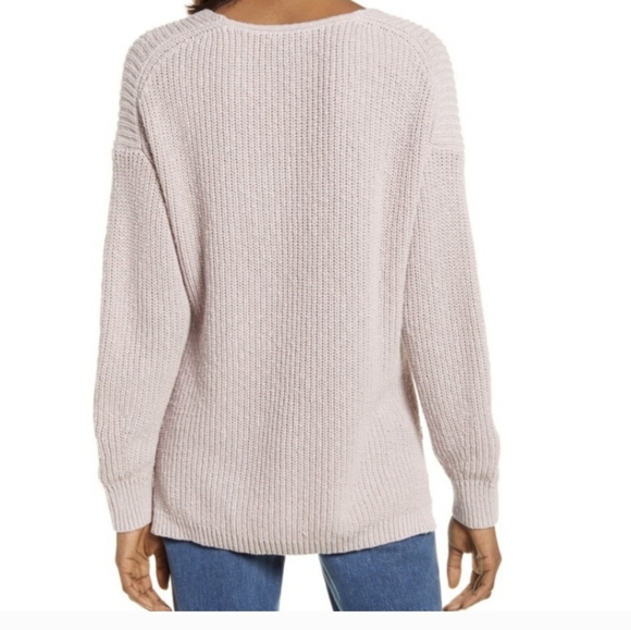 Madewell Woolside V-Neck Sweater Oatmeal /Cream Sz.Med - Picture 5 of 12